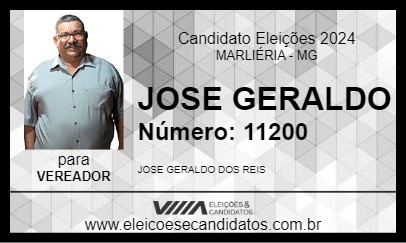 Candidato JOSE GERALDO 2024 - MARLIÉRIA - Eleições