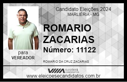 Candidato ROMARIO ZACARIAS 2024 - MARLIÉRIA - Eleições