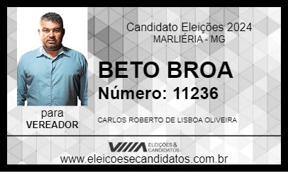 Candidato BETO BROA 2024 - MARLIÉRIA - Eleições