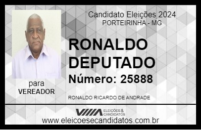 Candidato RONALDO DEPUTADO 2024 - PORTEIRINHA - Eleições