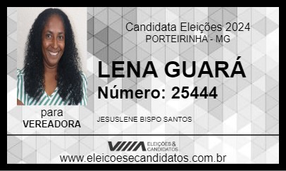 Candidato LENA GUARÁ 2024 - PORTEIRINHA - Eleições