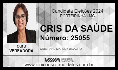 Candidato CRIS DA SAÚDE 2024 - PORTEIRINHA - Eleições