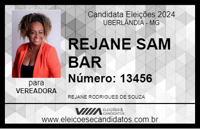 Candidato REJANE SAM BAR 2024 - UBERLÂNDIA - Eleições