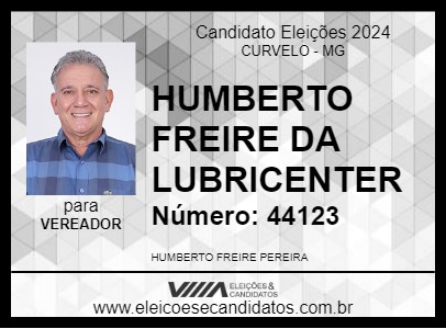 Candidato HUMBERTO FREIRE DA LUBRICENTER 2024 - CURVELO - Eleições