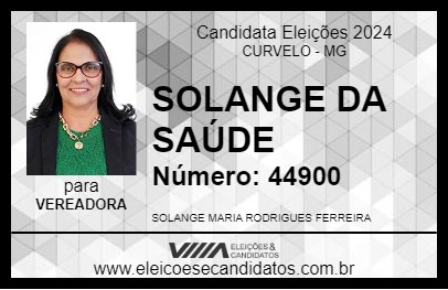 Candidato SOLANGE DA SAÚDE 2024 - CURVELO - Eleições