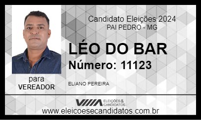 Candidato LÉO DO BAR 2024 - PAI PEDRO - Eleições