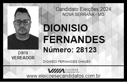 Candidato DIONISIO FERNANDES 2024 - NOVA SERRANA - Eleições