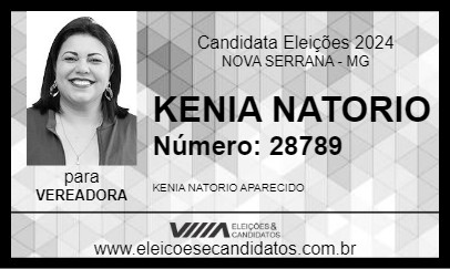 Candidato KENIA NATORIO 2024 - NOVA SERRANA - Eleições