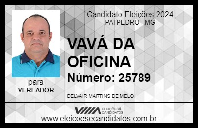 Candidato VAVÁ DA OFICINA 2024 - PAI PEDRO - Eleições