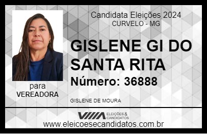 Candidato GISLENE GI DO SANTA RITA 2024 - CURVELO - Eleições