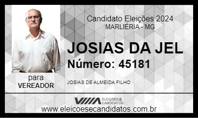 Candidato JOSIAS DA JEL 2024 - MARLIÉRIA - Eleições