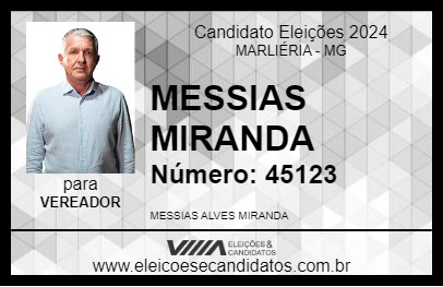 Candidato MESSIAS MIRANDA 2024 - MARLIÉRIA - Eleições