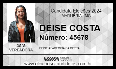 Candidato DEISE COSTA 2024 - MARLIÉRIA - Eleições