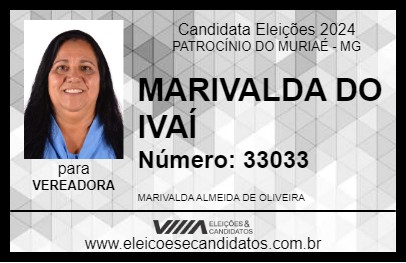 Candidato MARIVALDA DO IVAÍ 2024 - PATROCÍNIO DO MURIAÉ - Eleições