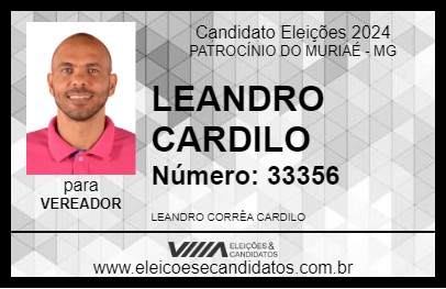 Candidato LEANDRO CARDILO 2024 - PATROCÍNIO DO MURIAÉ - Eleições