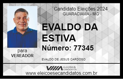 Candidato EVALDO DA ESTIVA 2024 - GUARACIAMA - Eleições