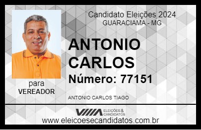 Candidato ANTONIO CARLOS 2024 - GUARACIAMA - Eleições