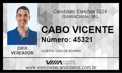 Candidato CABO VICENTE 2024 - GUARACIAMA - Eleições