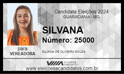 Candidato SILVANA 2024 - GUARACIAMA - Eleições