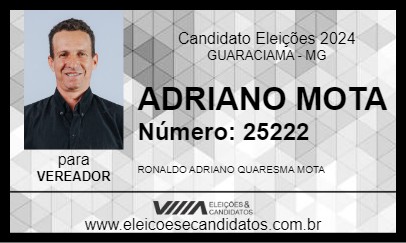 Candidato ADRIANO MOTA 2024 - GUARACIAMA - Eleições