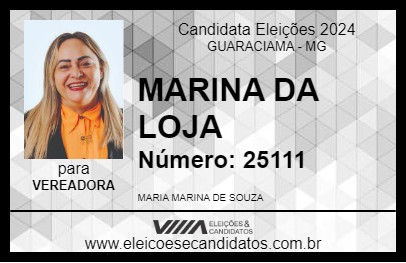 Candidato MARINA DA LOJA 2024 - GUARACIAMA - Eleições