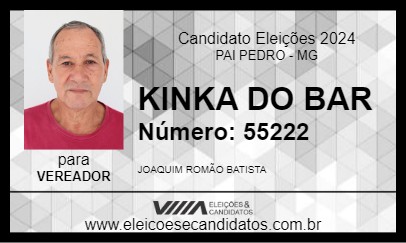 Candidato KINKA DO BAR 2024 - PAI PEDRO - Eleições