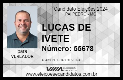 Candidato LUCAS DE IVETE 2024 - PAI PEDRO - Eleições