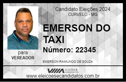 Candidato EMERSON DO TAXI 2024 - CURVELO - Eleições