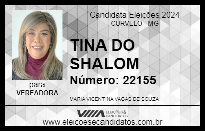 Candidato TINA DO SHALOM 2024 - CURVELO - Eleições