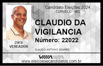 Candidato CLAUDIO VIGILANTE 2024 - CURVELO - Eleições