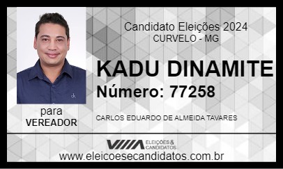 Candidato KADU DINAMITE 2024 - CURVELO - Eleições