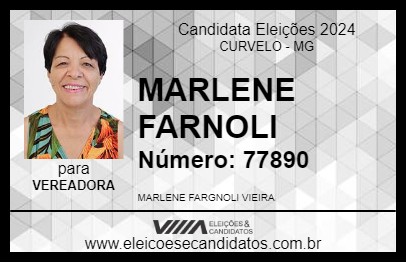 Candidato MARLENE FARNOLI 2024 - CURVELO - Eleições