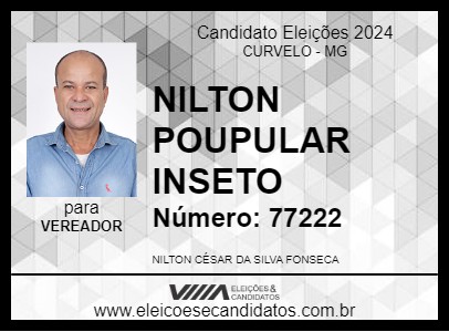 Candidato NILTON POUPULAR INSETO 2024 - CURVELO - Eleições