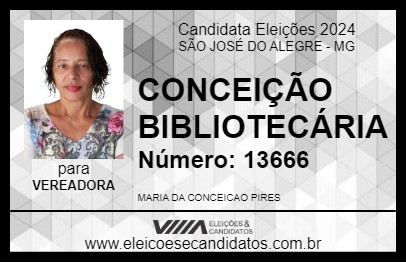 Candidato CONCEIÇÃO BIBLIOTECÁRIA 2024 - SÃO JOSÉ DO ALEGRE - Eleições