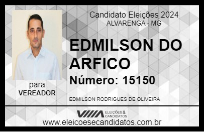 Candidato EDMILSON DO ARFICO 2024 - ALVARENGA - Eleições