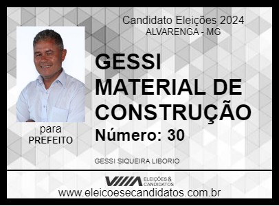 Candidato GESSI MATERIAL DE CONSTRUÇÃO 2024 - ALVARENGA - Eleições