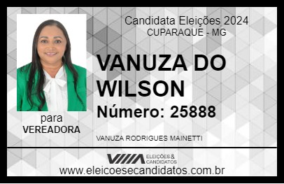 Candidato VANUZA DO WILSON 2024 - CUPARAQUE - Eleições