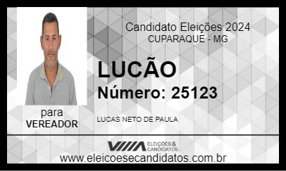 Candidato LUCÃO 2024 - CUPARAQUE - Eleições