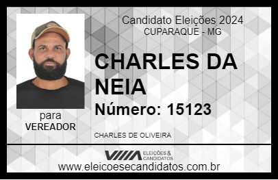 Candidato CHARLES DA NEIA 2024 - CUPARAQUE - Eleições