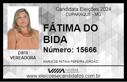 Candidato FÁTIMA DO BIDA 2024 - CUPARAQUE - Eleições