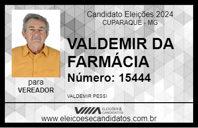 Candidato VALDEMIR DA FARMÁCIA 2024 - CUPARAQUE - Eleições