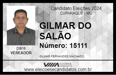 Candidato GILMAR DO SALÃO 2024 - CUPARAQUE - Eleições