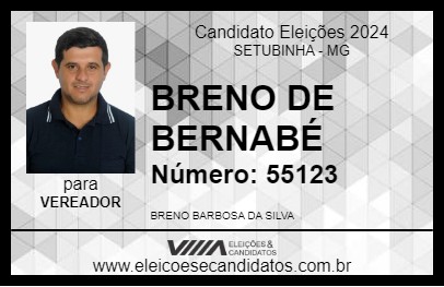 Candidato BRENO DE BERNABÉ 2024 - SETUBINHA - Eleições