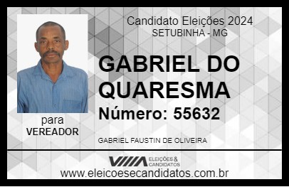 Candidato GABRIEL DO QUARESMA  2024 - SETUBINHA - Eleições