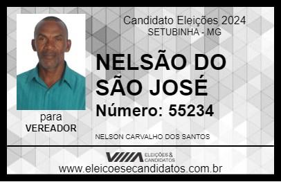 Candidato NELSÃO DO SÃO JOSÉ 2024 - SETUBINHA - Eleições