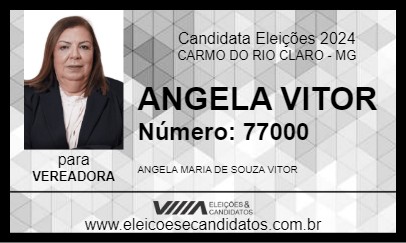 Candidato ANGELA VITOR 2024 - CARMO DO RIO CLARO - Eleições