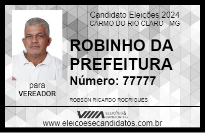 Candidato ROBINHO DA PREFEITURA 2024 - CARMO DO RIO CLARO - Eleições