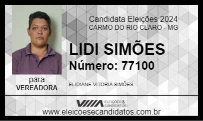 Candidato LIDI SIMÕES 2024 - CARMO DO RIO CLARO - Eleições