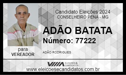 Candidato ADÃO BATATA 2024 - CONSELHEIRO PENA - Eleições