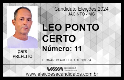 Candidato LEO PONTO CERTO 2024 - JACINTO - Eleições